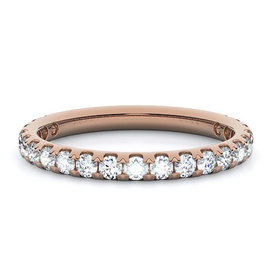 French Set Diamond Ring (0.50 - 1.00 Ctw.) (14k Rose Gold)