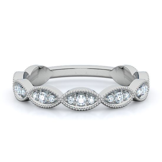Milgrain Rounds Diamond Ring (Platinum)