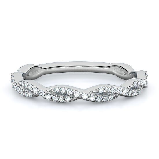 Two Row Pave Twist Diamond Ring (Platinum)