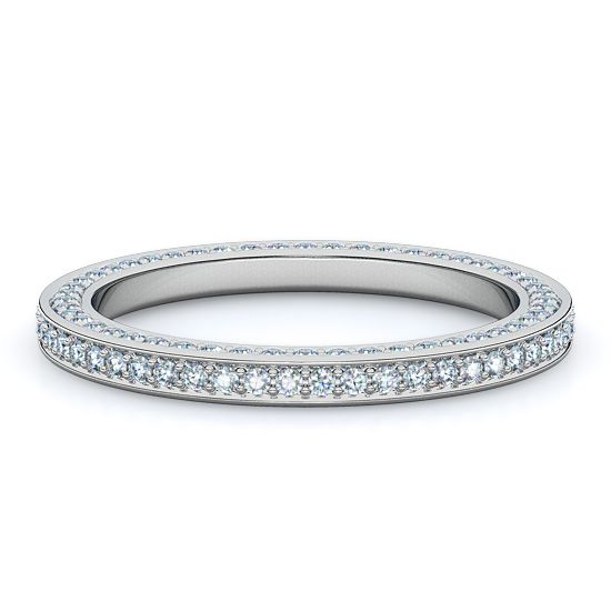 Three-Side Pave Diamond Eternity Band (Platinum)